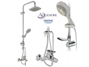 shower set aquanova robot square 8087 venus and mixer grohe bauflow 32811000 3D 模型