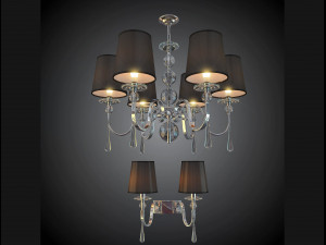 chandelier with sconce newport series 31802-31808 3D Model