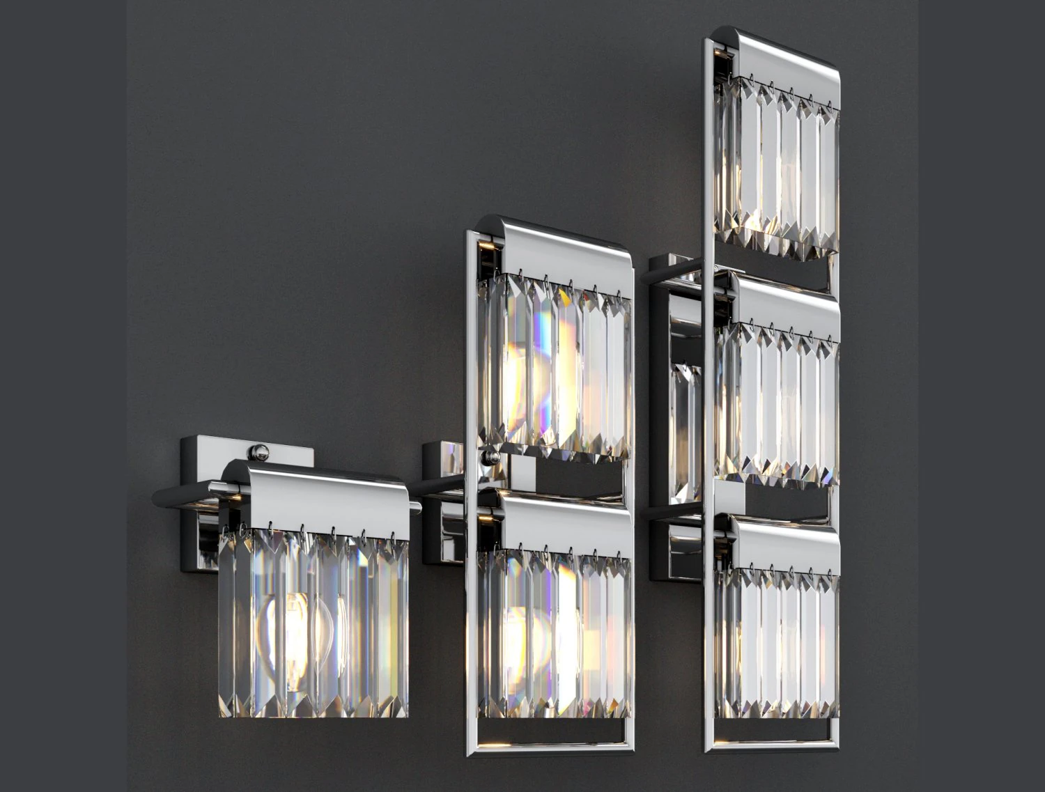 wall lamp crystal pendants loft-concept 3D Model .c4d .max .obj .3ds .fbx .stl .blend 