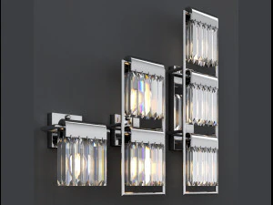 wall lamp crystal pendants loft-concept 3D Model