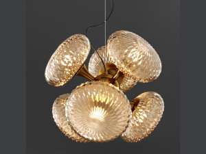 chandelier glass solar balloon bronze loft-concept Model 3D