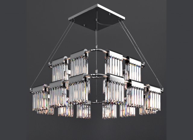 chandelier crystal pendants 20 loft-concept Model 3D .c4d .max .obj .3ds .fbx .stl .blend 