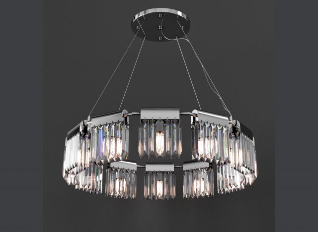 chandelier crystal pendants 12 loft-concept 3D 模型 .c4d .max .obj .3ds .fbx .stl .blend 