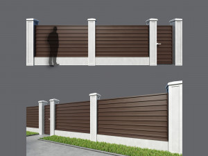 fence made of corrugated board 5 options 3D Model