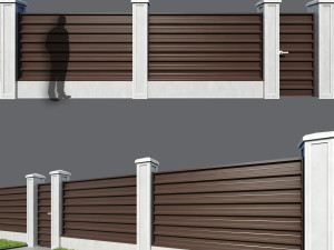 fence made of corrugated board 5 options Modelo 3D