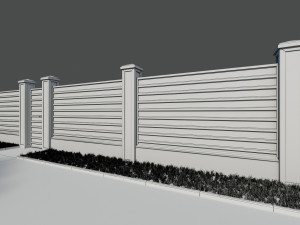 fence made of corrugated board 5 options Modelo 3D