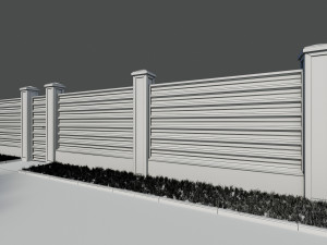 fence made of corrugated board 5 options Modelo 3D