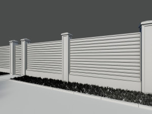 fence made of corrugated board 5 options Modelo 3D