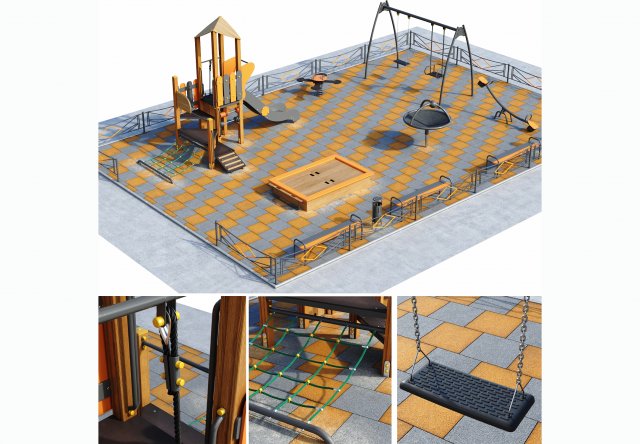 children playground 3D Model .c4d .max .obj .3ds .fbx .stl .blend 