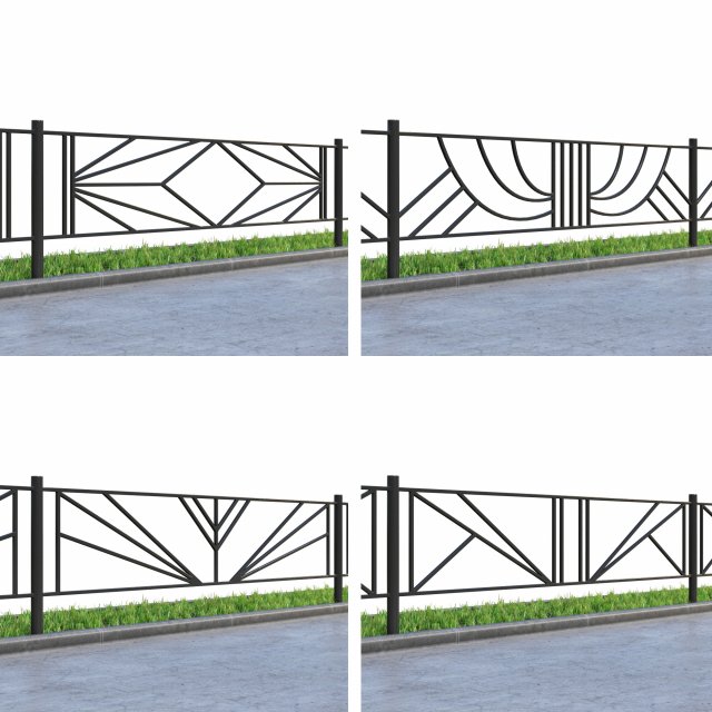 lawn fences part 1 3D Model .c4d .max .obj .3ds .fbx .stl .blend 