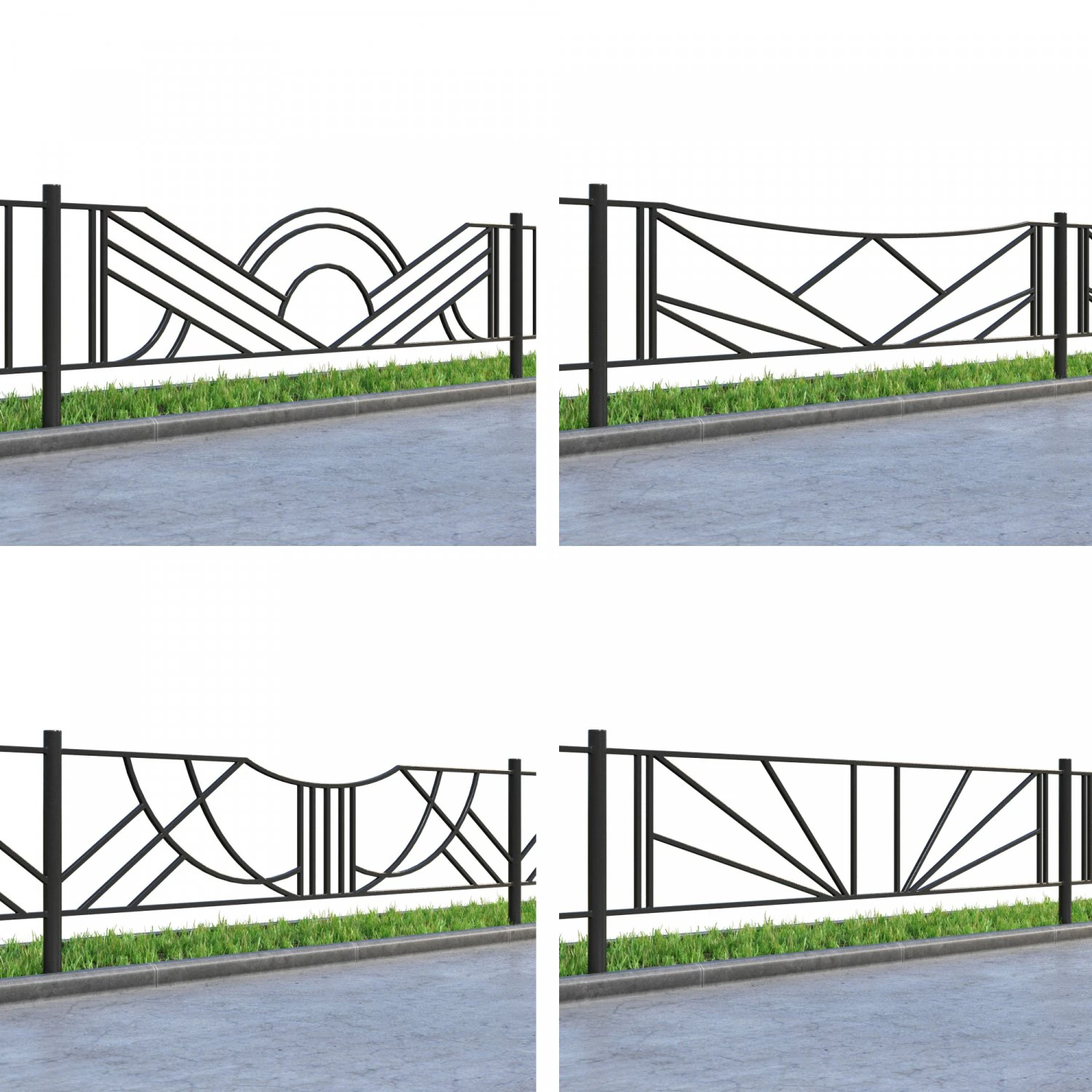 lawn fences part 2 3D Model .c4d .max .obj .3ds .fbx .stl .blend 