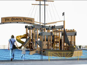 children playground pirate ship 3D Model