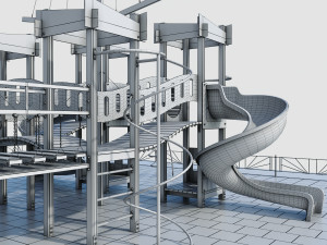children playground pirate ship Model 3D