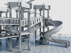 children playground pirate ship 3D Model