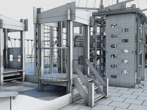 children playground pirate ship 3D Model