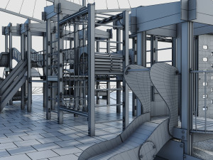 children playground pirate ship Model 3D