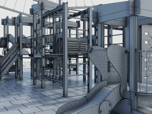 children playground pirate ship 3D Model