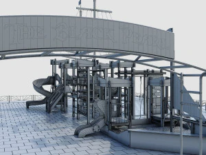 children playground pirate ship 3D Model