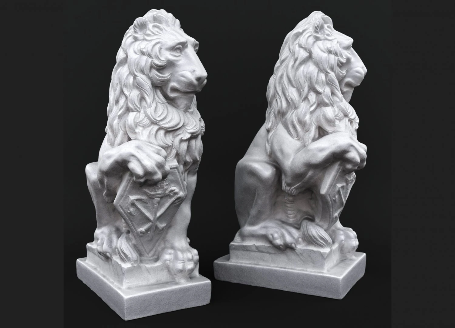 rzeźba lwa Model 3D .c4d .max .obj .3ds .fbx .stl .blend 