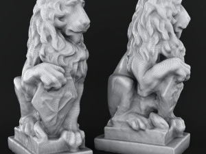 rzeźba lwa Model 3D