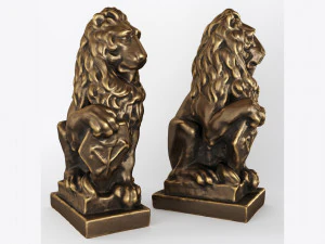 lion sculpture bronze 3D Model