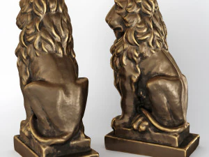 lion sculpture bronze 3D Model