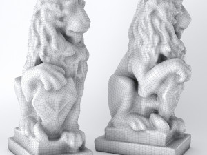 lion sculpture bronze 3Dモデル