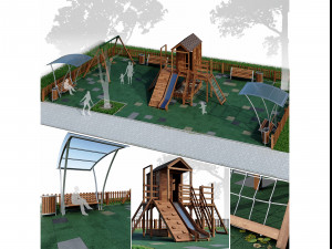 children playground forest house 3D Model