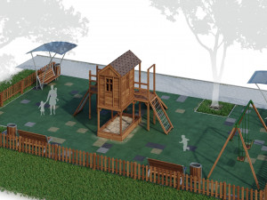 children playground forest house 3D Model