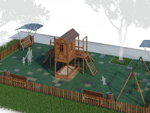 children playground forest house 3D Model