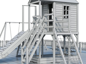 children playground forest house 3D Model