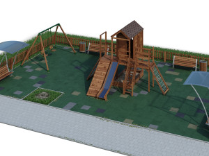 children playground forest house 3D Model