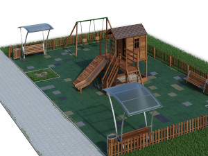 children playground forest house 3D Model
