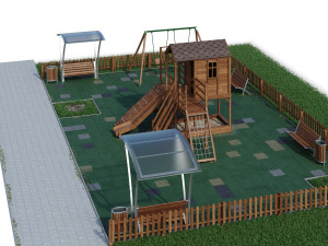 children playground forest house 3D Model
