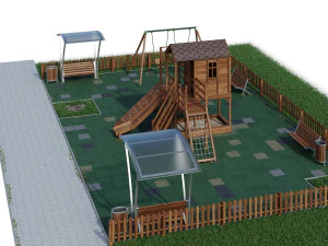 children playground forest house 3D Model