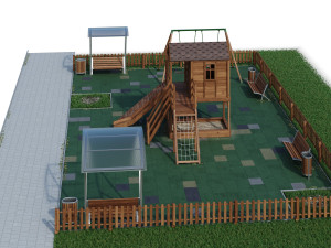 children playground forest house 3D Model