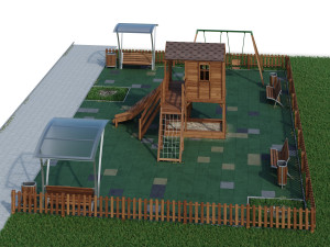children playground forest house 3D Model
