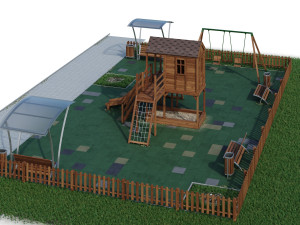 children playground forest house 3D Model