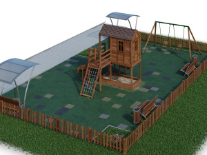 children playground forest house 3D Model