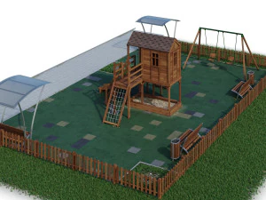 children playground forest house 3D Model