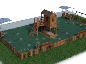children playground forest house 3D Model