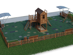 children playground forest house 3D Model