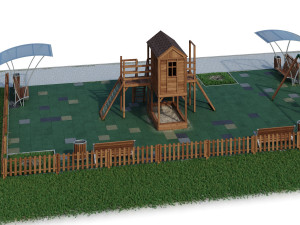 children playground forest house 3D Model