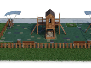 children playground forest house 3D Model