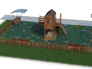 children playground forest house 3D Model