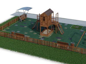 children playground forest house 3D Model