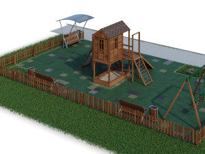 children playground forest house 3D Model
