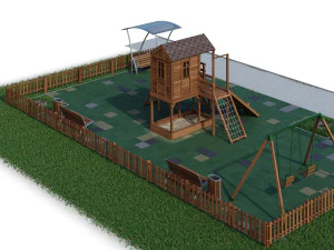 children playground forest house 3D Model