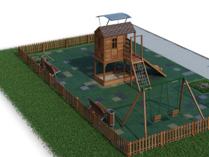 children playground forest house 3D Model