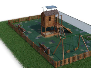 children playground forest house 3D Model
